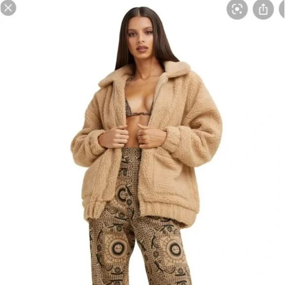 I.AM.GIA Jackets & Blazers - I AM GIA Tan Pixie Teddy Oversized Jacket Sherpa Coat Tan Women's Size XS
